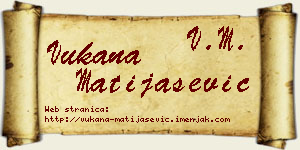 Vukana Matijašević vizit kartica